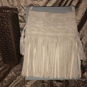 Beautiful Light Gray Suede Purse from Morocco